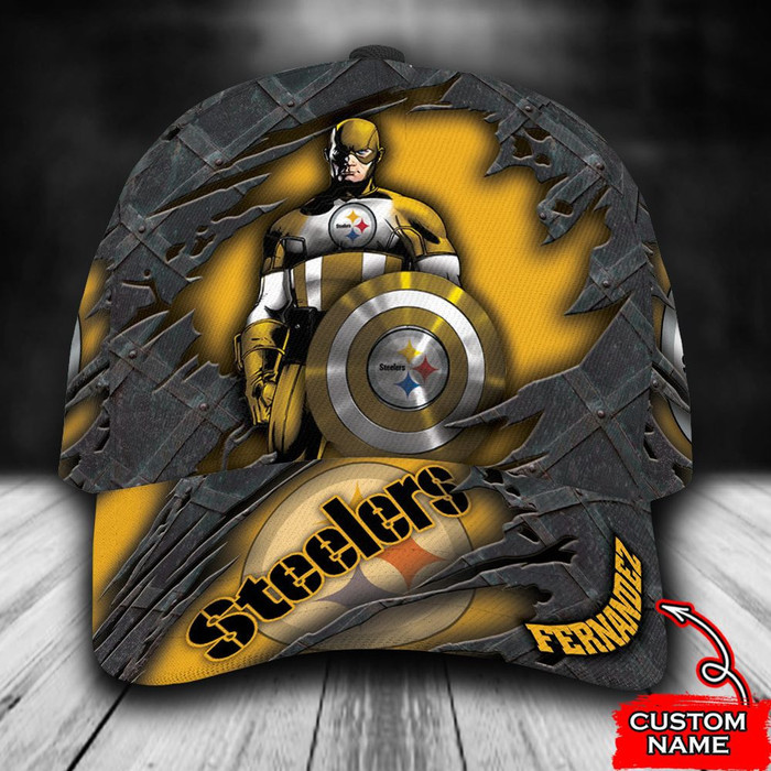 Personalized Pittsburgh Steelers Captain America 3D Classic Baseball Cap CNI300