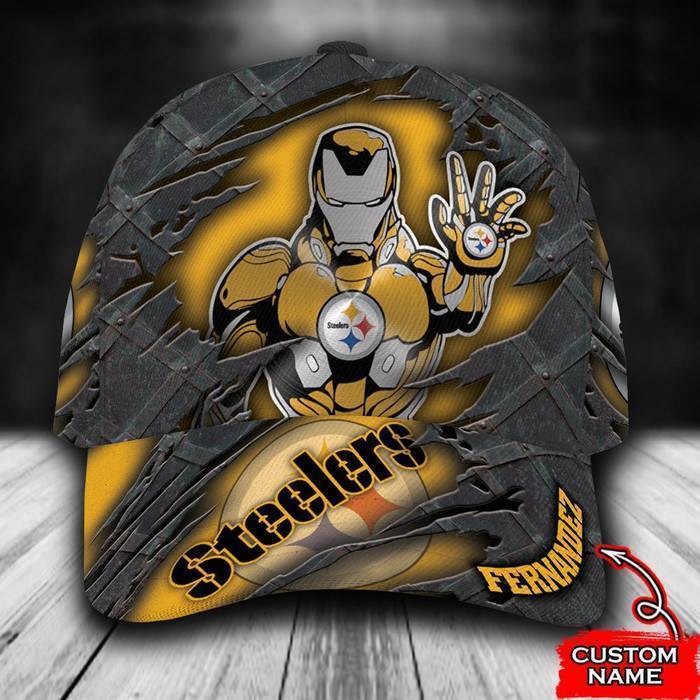 Personalized Pittsburgh Steelers Iron Man 3D Classic Baseball Cap CNI450