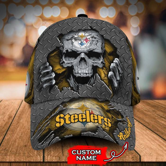 Personalized Pittsburgh Steelers Skeleton 3D Classic Baseball Cap CNI894