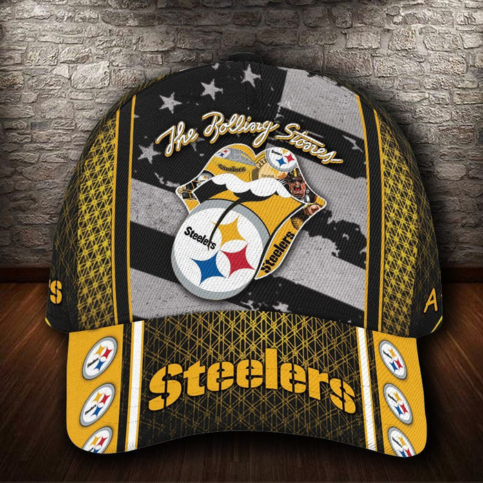 Personalized Pittsburgh Steelers The Rolling Stones 3D Classic Baseball Cap CNI463