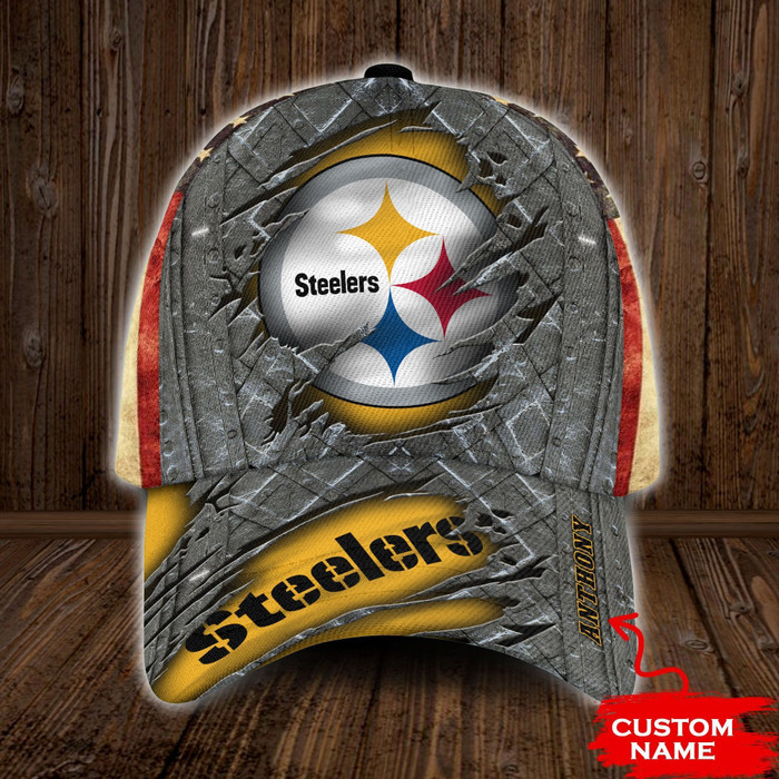 Personalized Pittsburgh Steelers USA Flag 3D Classic Baseball Cap CNI1316