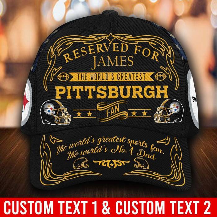 Personalized Pittsburgh Steelers Worlds Greatest Fan 3D Classic Baseball Cap CNI292