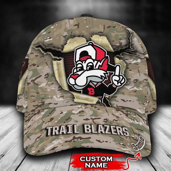 Personalized Portland Trail Blazers Camo Mascot NBA 3D Classic Baseball Cap CNI1404
