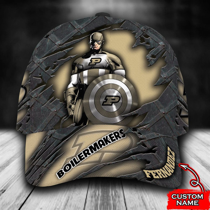 Personalized Purdue Boilermakers Captain America 3D Classic Baseball Cap CNI684