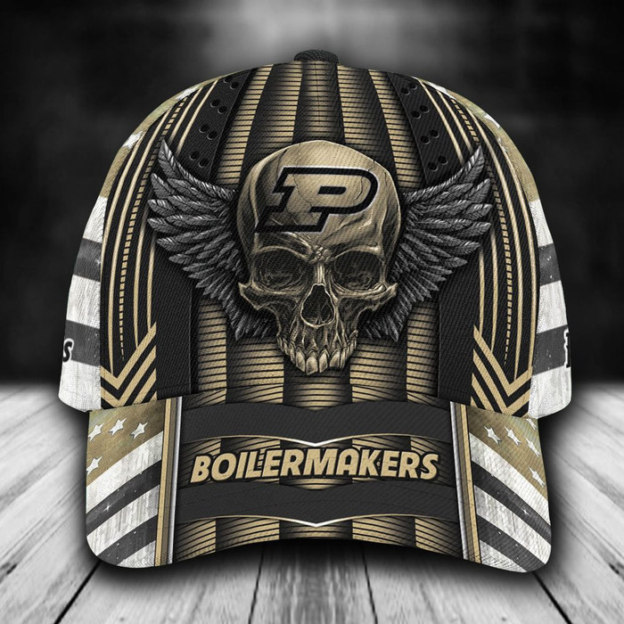 Personalized Purdue Boilermakers Luxury Skull 3D Classic Baseball Cap CNI1220