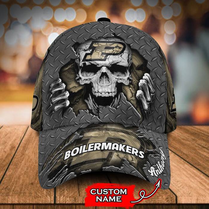 Personalized Purdue Boilermakers Skeleton 3D Classic Baseball Cap CNI869
