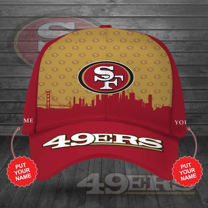 Personalized San Francisco 49ers City Nights 3D Baseball Cap Red Yellow CNI2038