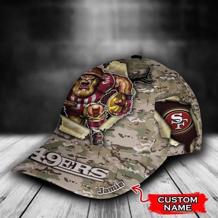 Personalized San Francisco 49ers Mascot Camo Pattern 3D Baseball Cap CNI1020