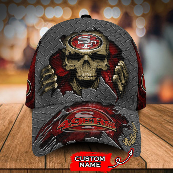 Personalized San Francisco 49ers Skeleton 3D Classic Baseball Cap CNI682