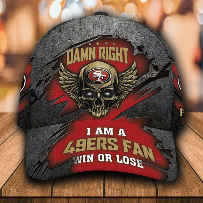 Personalized San Francisco 49ers Skull Damn Right 3D Classic Baseball Cap CNI910