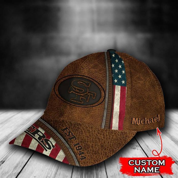 Personalized San Francisco 49ers USA Flag 3D Classic Baseball Cap CNI212