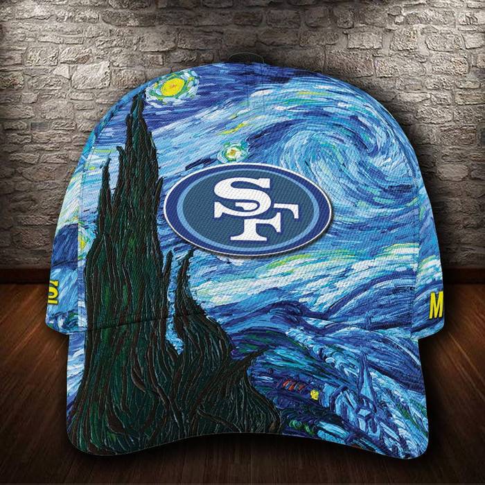 Personalized San Francisco 49ers Van Gogh 3D Classic Baseball Cap CNI950