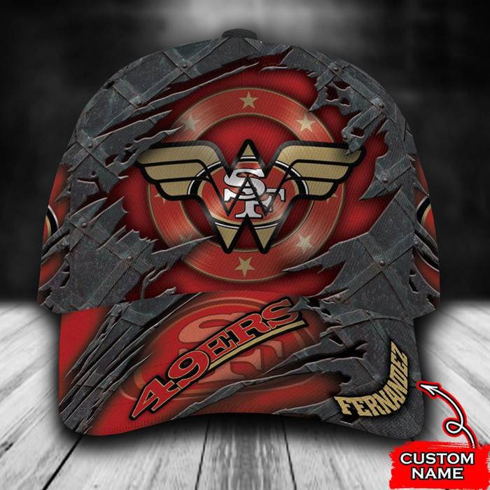 Personalized San Francisco 49ers Wonder Woman 3D Classic Baseball Cap CNI1397