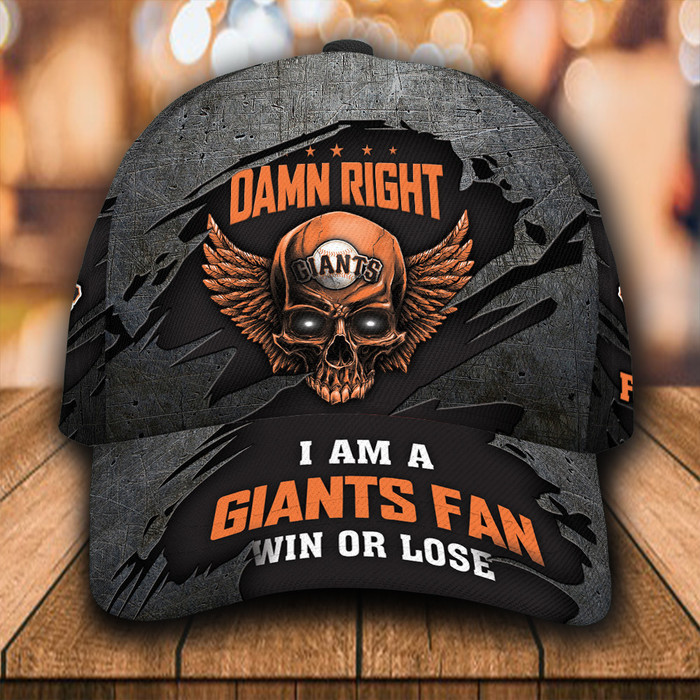 Personalized San Francisco Giants Skull Damn Right 3D Classic Baseball Cap CNI1200