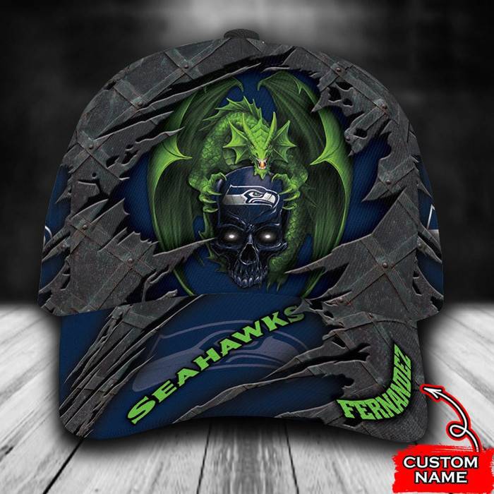 Personalized Seattle Seahawks Dragon 3D Classic Baseball Cap CNI659