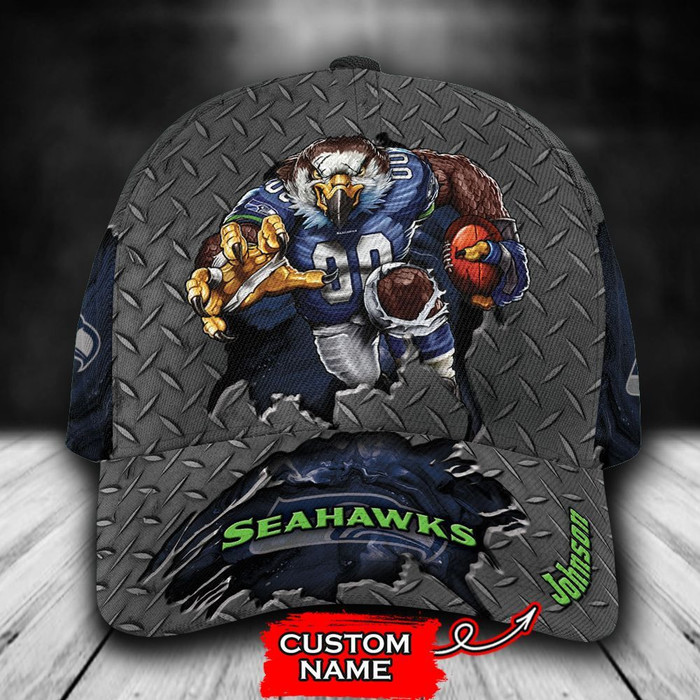 Personalized Seattle Seahawks Mascot 3D Classic Baseball Cap CNI1424