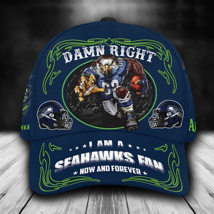 Personalized Seattle Seahawks Mascot 3D Classic Baseball Cap CNI728
