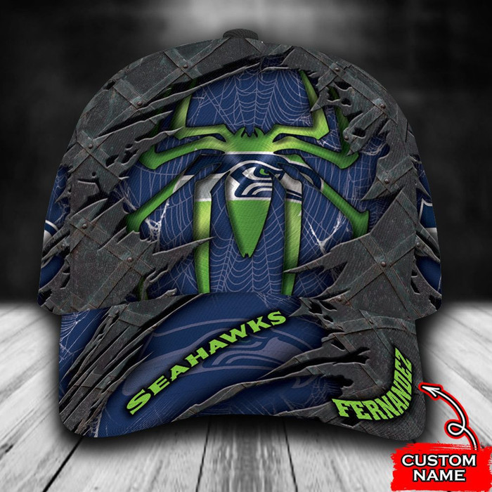 Personalized Seattle Seahawks Spider Man 3D Classic Baseball Cap CNI663