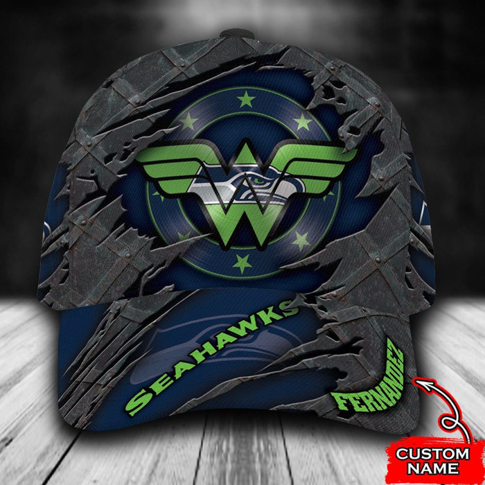 Personalized Seattle Seahawks Wonder Woman 3D Classic Baseball Cap CNI1976