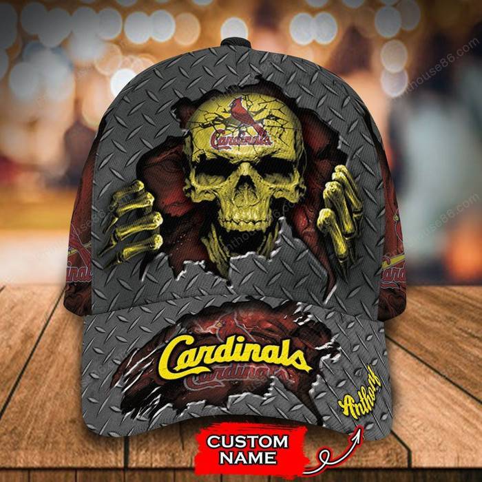 Personalized St Louis Cardinals Skull 3D Baseball Cap CNI1517