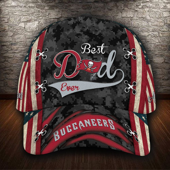 Personalized Tampa Bay Buccaneers Best Dad Ever 3D Classic Baseball Cap CNI534