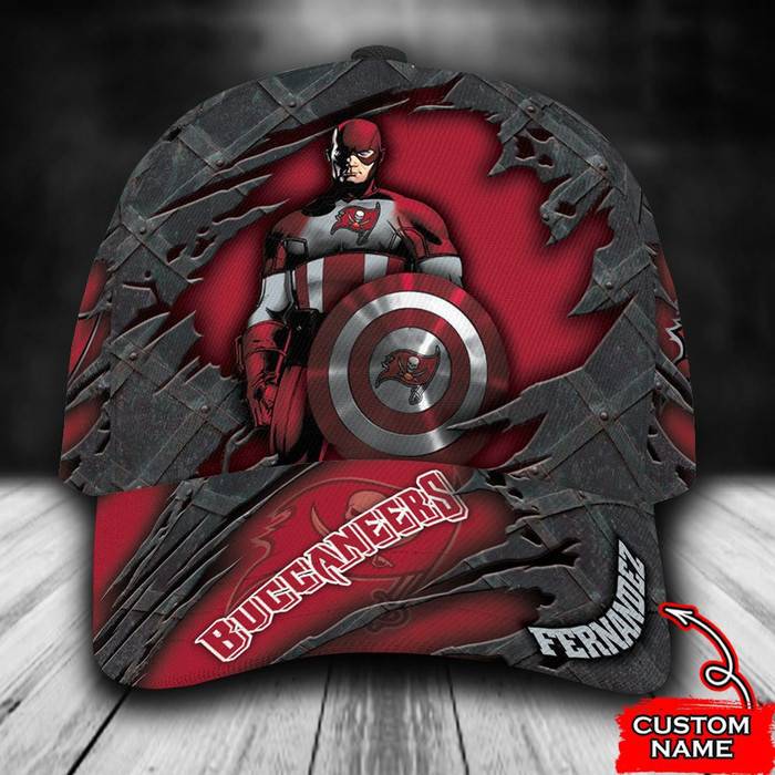 Personalized Tampa Bay Buccaneers Captain America 3D Classic Baseball Cap CNI895