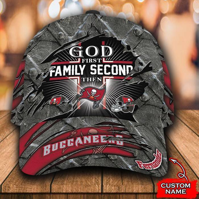 Personalized Tampa Bay Buccaneers God First Family Second 3D Classic Baseball Cap CNI527