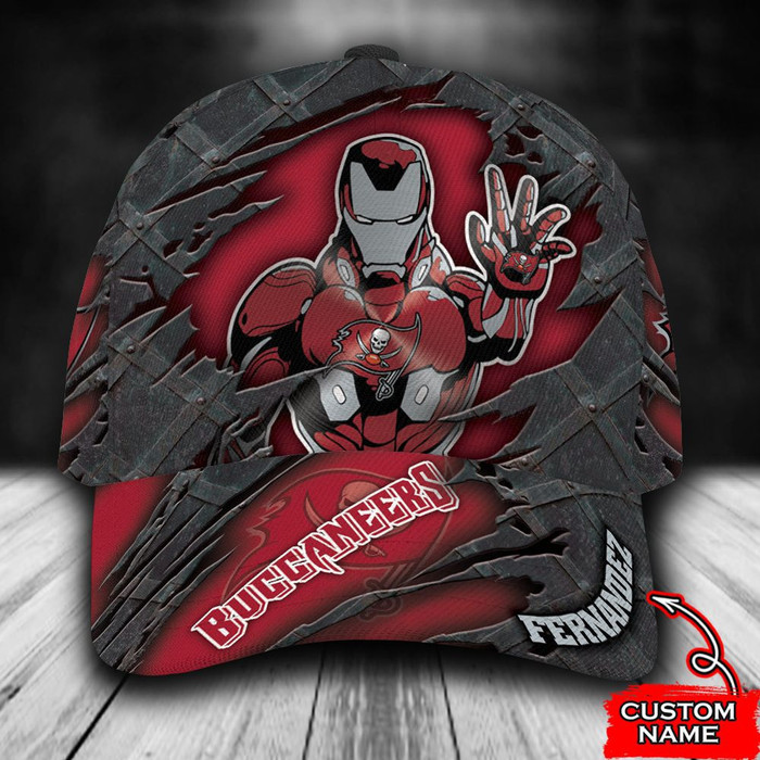 Personalized Tampa Bay Buccaneers Iron Man 3D Classic Baseball Cap CNI1185