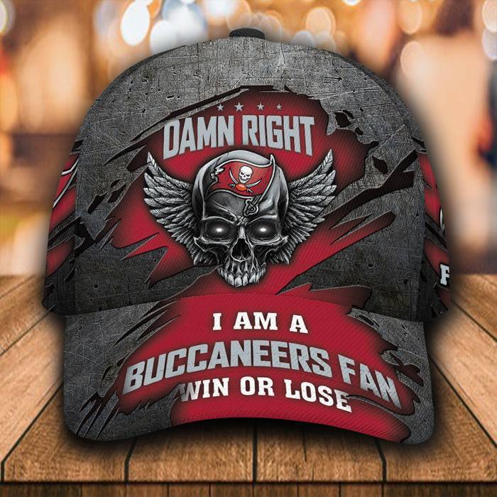 Personalized Tampa Bay Buccaneers Luxury Skull Damn Right 3D Classic Baseball Cap CNI514