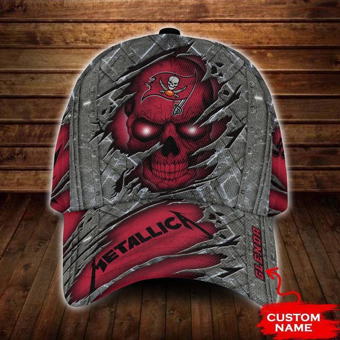 Personalized Tampa Bay Buccaneers Metallica Band Skull 3D Classic Baseball Cap CNI515