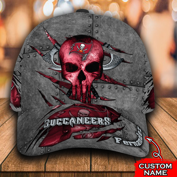 Personalized Tampa Bay Buccaneers Skull 3D Classic Baseball Cap CNI1846