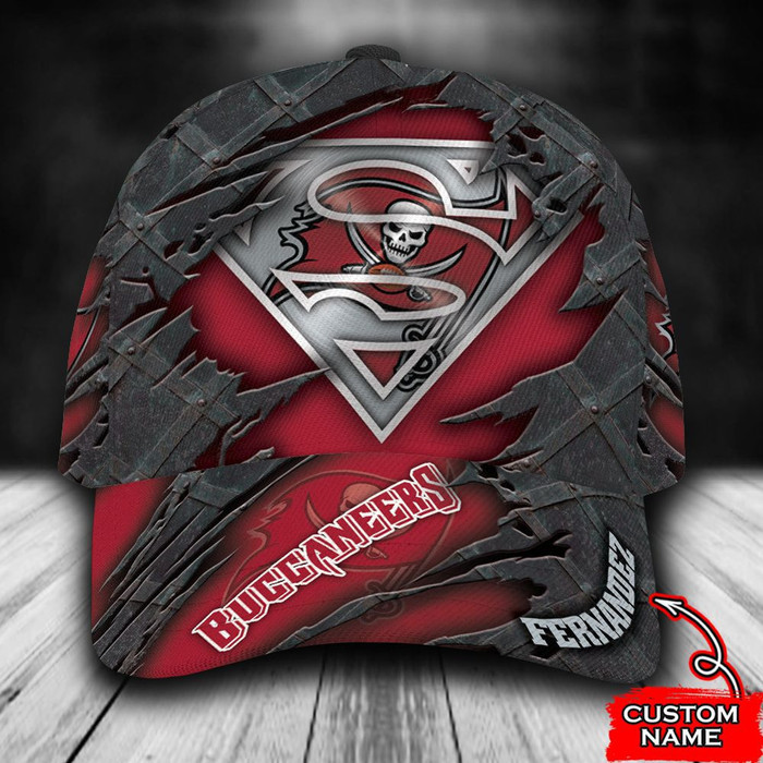 Personalized Tampa Bay Buccaneers Superman Logo 3D Baseball Cap Red CNI1540