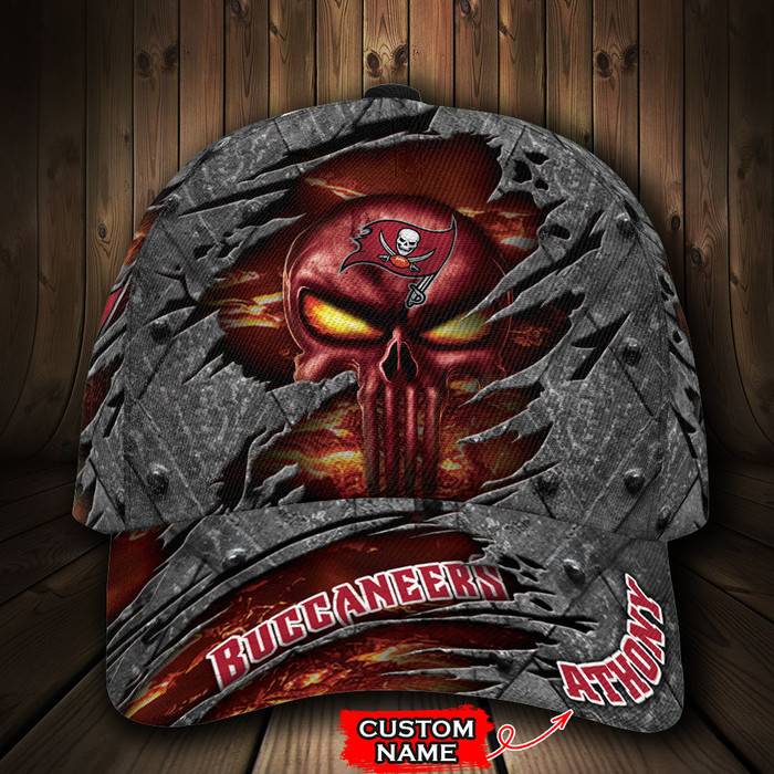 Personalized Tampa Bay Buccaneers The Punisher Skull 3D Classic Baseball Cap CNI1392