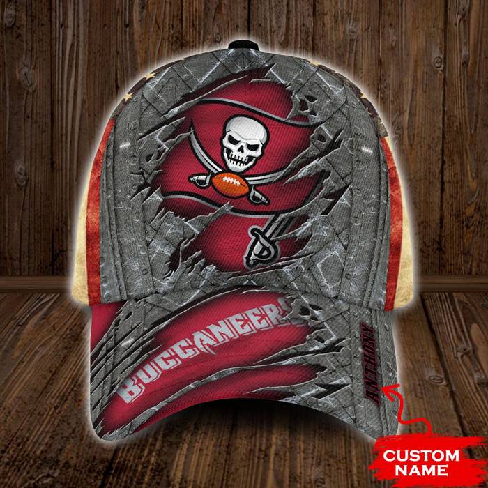 Personalized Tampa Bay Buccaneers USA Flag 3D Baseball Cap CNI1437