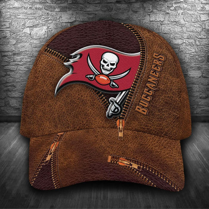 Personalized Tampa Bay Buccaneers Zip Pattern 3D Baseball Cap Brown CNI1606