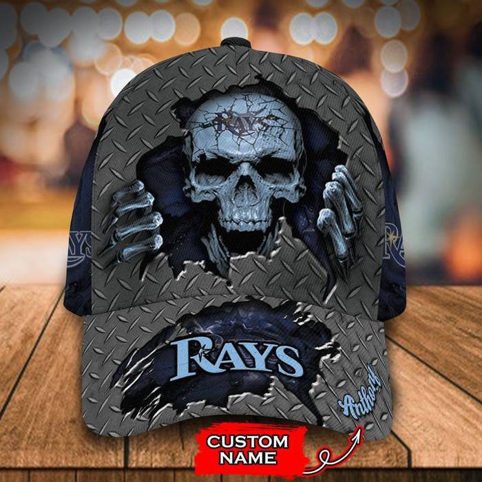 Personalized Tampa Bay Rays Skull 3D Baseball Cap CNI1749