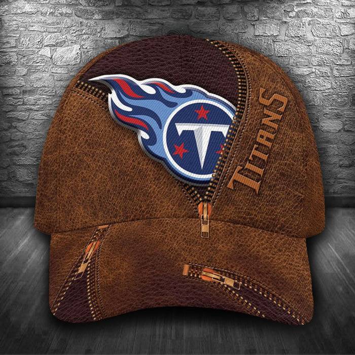 Personalized Tennessee Titans Brown Leather 3D Classic Baseball Cap CNI253