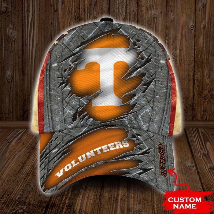 Personalized Tennessee Volunteers USA Flag 3D Baseball Cap Orange CNI1512
