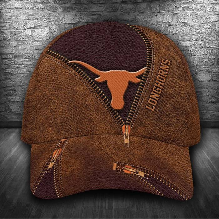 Personalized Texas Longhorns Zipper 3D Classic Baseball Cap CNI931