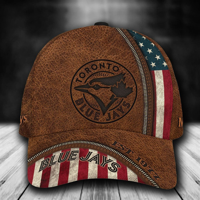 Personalized Toronto Blue Jays USA Flag Zipper 3D Classic Baseball Cap CNI840