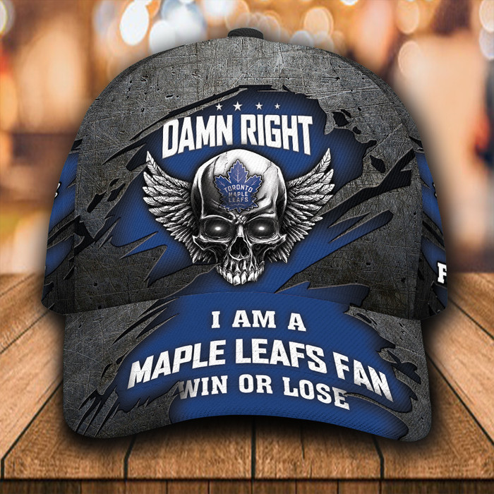 Personalized Toronto Maple Leafs Skull Damn Right 3D Classic Baseball Cap CNI1299