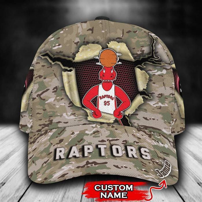 Personalized Toronto Raptors Camo Mascot NBA 3D Classic Baseball Cap CNI525