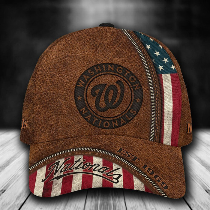 Personalized Washington Nationals USA Flag 3D Classic Baseball Cap CNI296