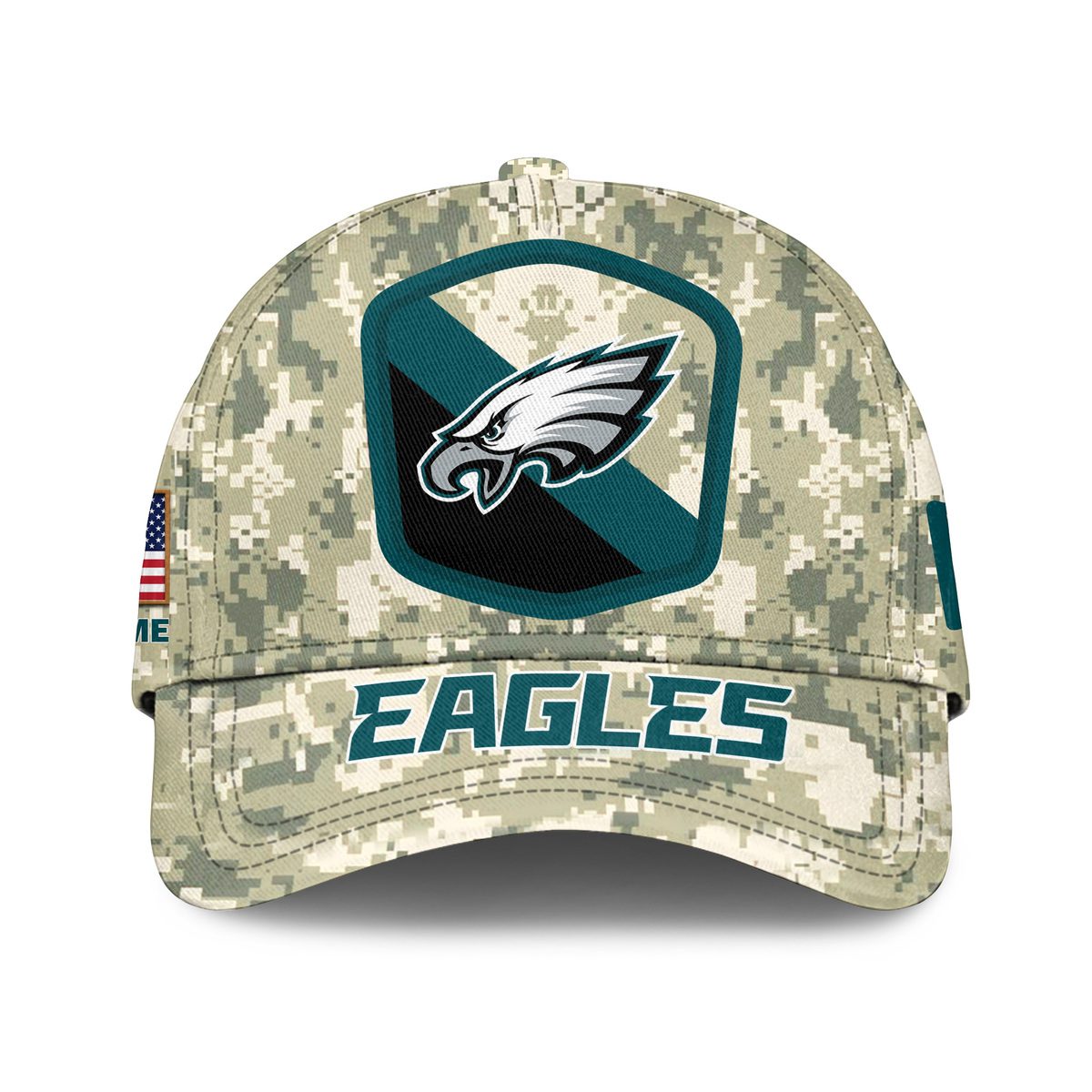 Philadelphia Eagles Camo Salute To Service Personalized Classic Baseball Cap