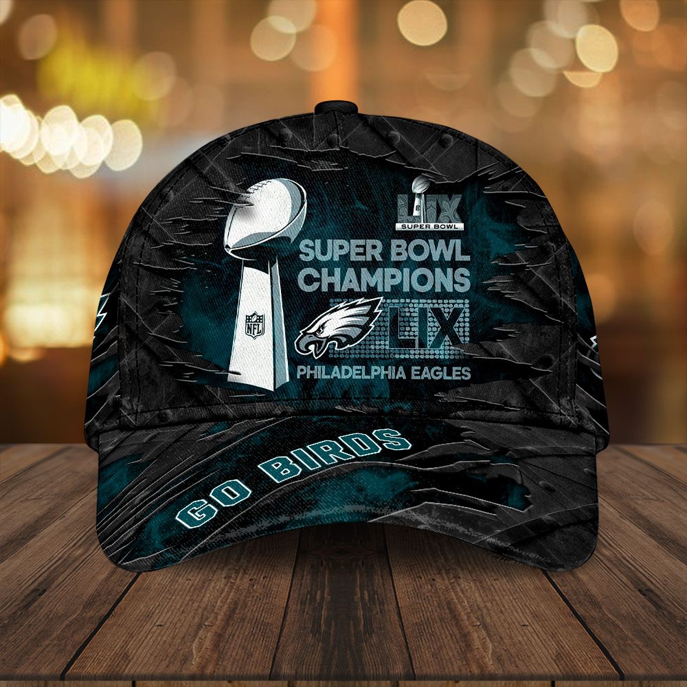 Philadelphia Eagles Go Birds Honor Champion Super Bowl Lix 2025 Classic Cap Ccp1002