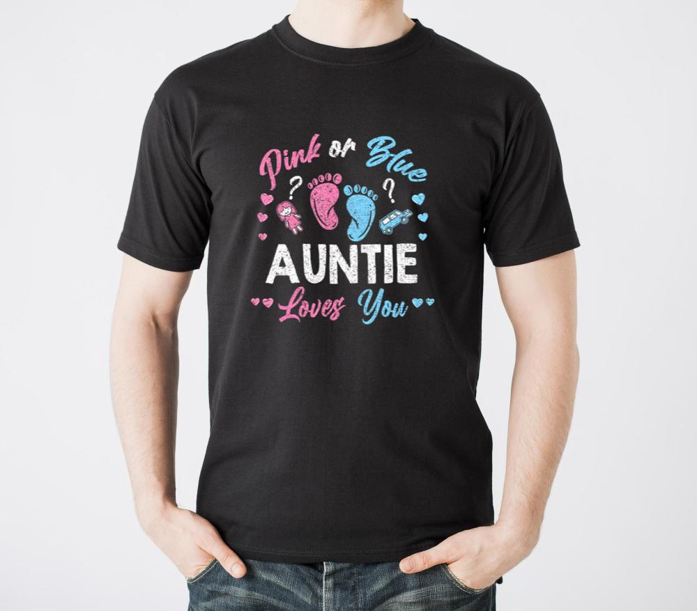 Pink Or Blue Auntie Loves You Gender Reveal Vintag - Unisex Standard T-Shirt