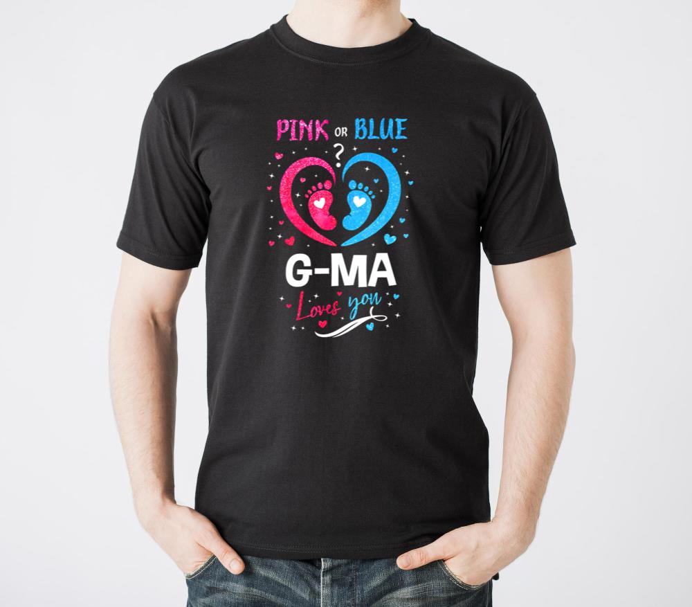 Pink Or Blue G-Ma Loves You Gender Reveal Baby Bir - Unisex Standard T-Shirt