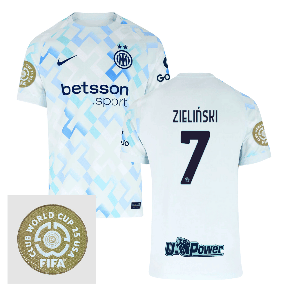 Piotr Zieliski 7 Inter Milan FIFA Club World Cup 25 USA Patch Away Men Jersey - White