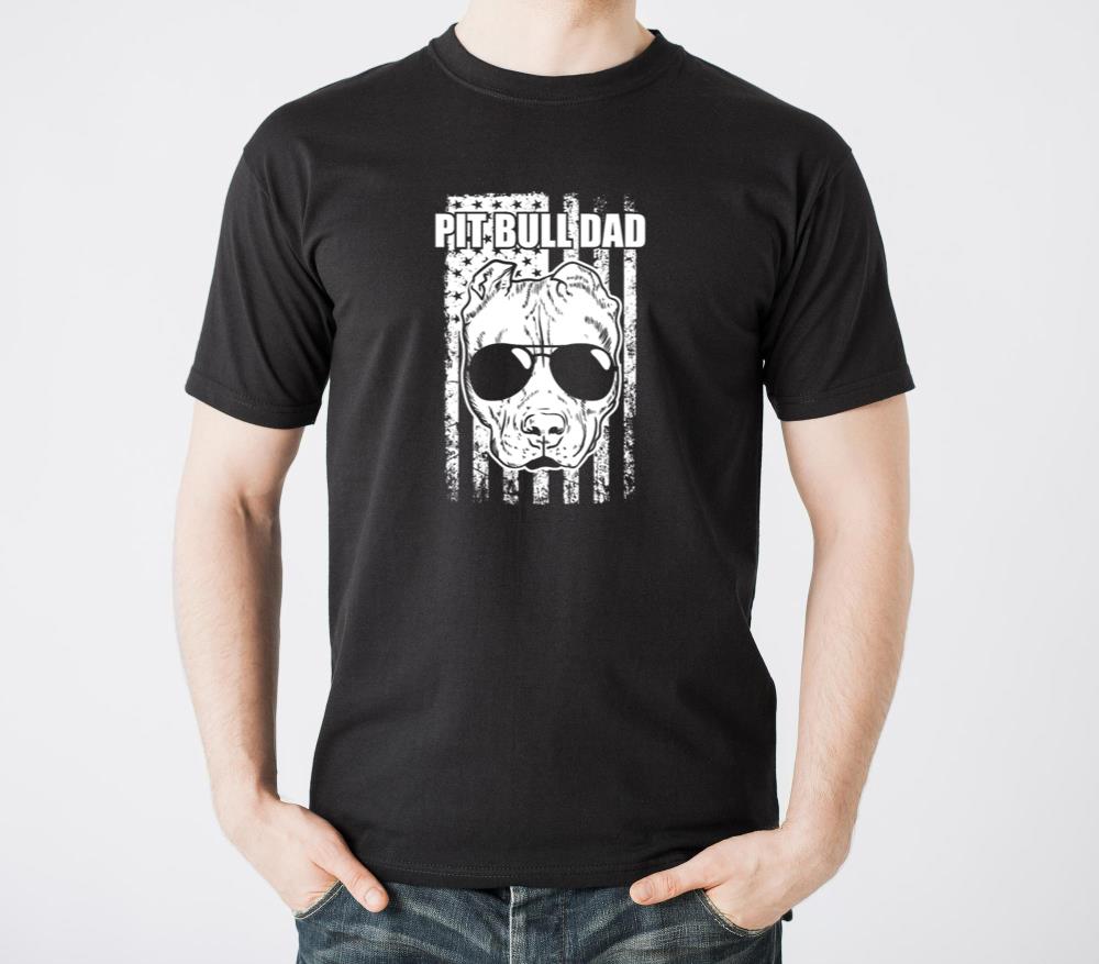 Pit Bull Dad Dog with cool Glasses Pet - Unisex Standard T-Shirt