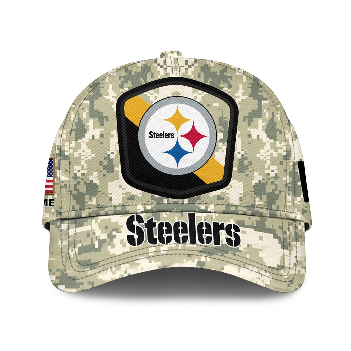 Pittsburgh Steelers Camo Salute To Service Personalized Classic Baseball Cap